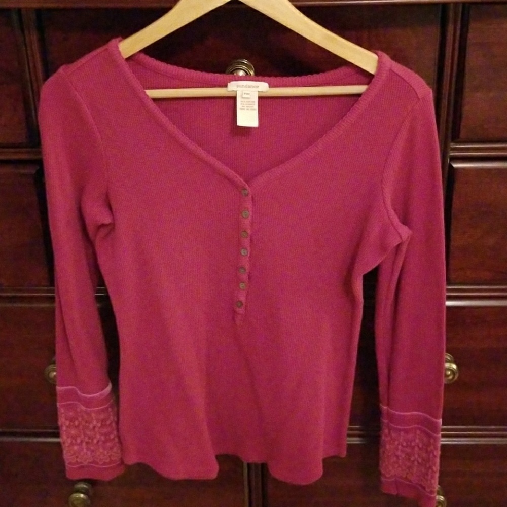 Sundance V-neck Thermal Tee Petite Med